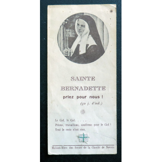 IMAGE PIEUSE : Sainte Bernadette Priez pour nous 5 x 10,7 cm