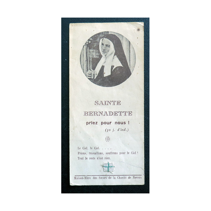 IMAGE PIEUSE : Sainte Bernadette Priez pour nous 5 x 10,7 cm