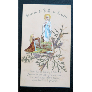 IMAGE PIEUSE : Souvenir de Notre Dame de Lourdes 6 x 10 cm