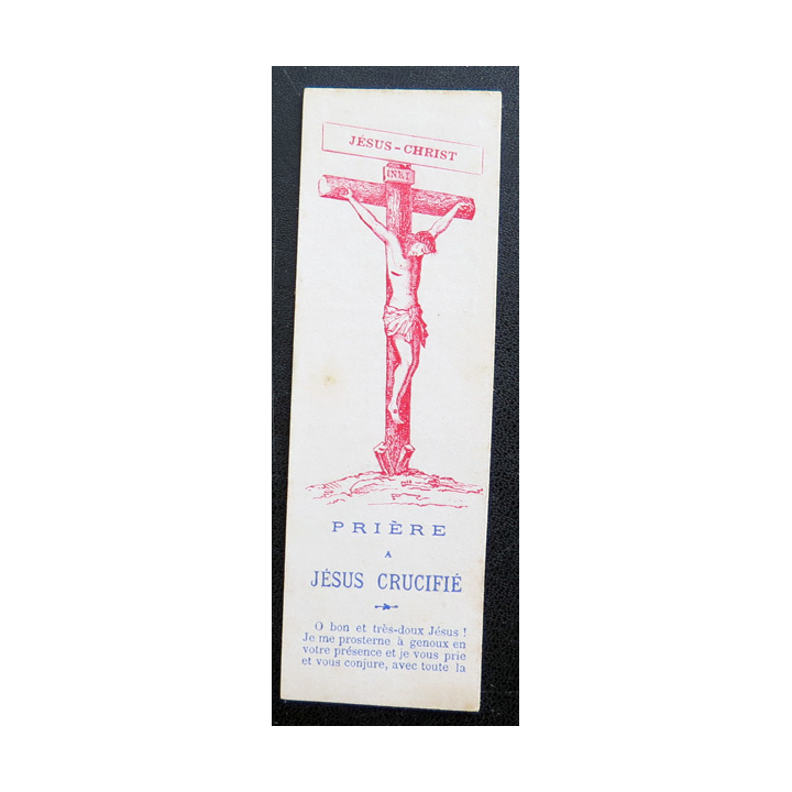 IMAGE PIEUSE : Prière à Jésus Crucifié 3,8 x 12 cm