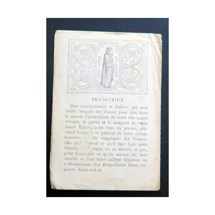 IMAGE PIEUSE : XIV° Centenaire du baptème des Francs Fascicule de 1896 7,8 x 11,4 cm