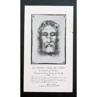 IMAGE PIEUSE : La sainte face de jésus du Carmel de Lizieux  7 x 12,3 cm