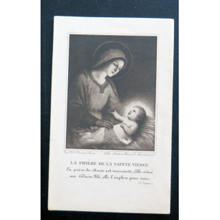 IMAGE PIEUSE : La Prière de la Sainte vierge 1922  7,3 x 11,8 cm