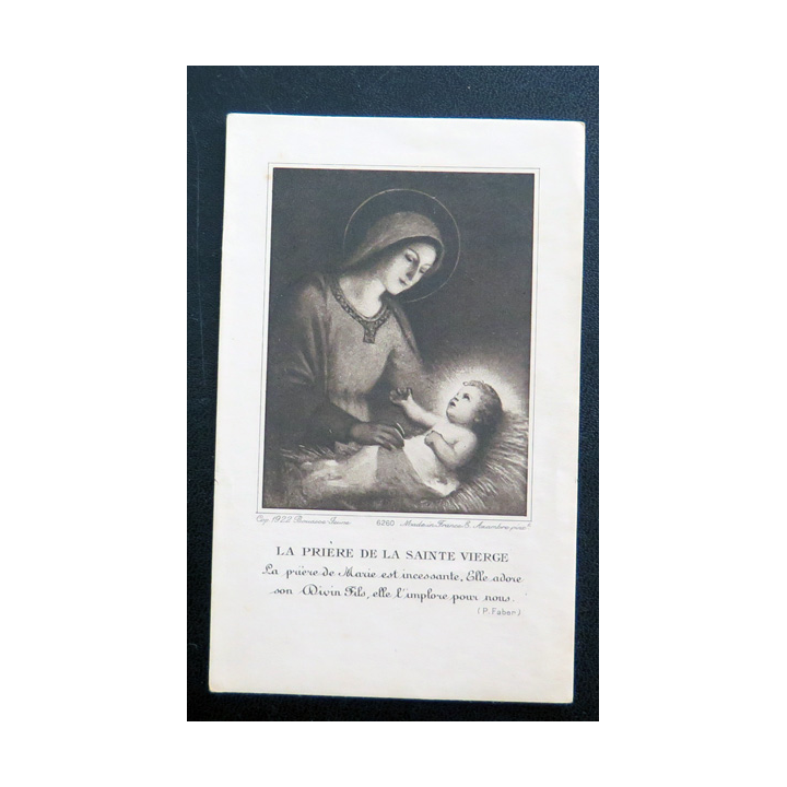 IMAGE PIEUSE : La Prière de la Sainte vierge 1922  7,3 x 11,8 cm
