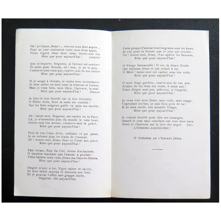IMAGE PIEUSE : Mon Chant d'Aujourd'hui de Sainte Thérèse de l'Enfant Jésus 1909 7,5 x 13 cm