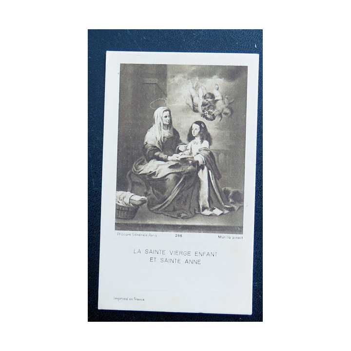 IMAGE PIEUSE : La sainte Vierge enfant et Saint Anne 1933 6,5 x 11 cm