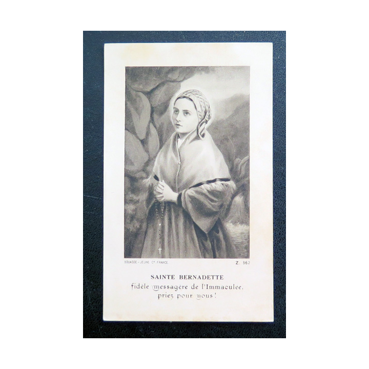 IMAGE PIEUSE : Sainte Bernadette fidèle messagère de l'Immaculée 7 x 11,5 cm