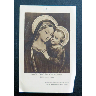 IMAGE PIEUSE : La Vierge et l'Enfant Notre Dame du Bon Conseil 7,5 x 11,3 cm