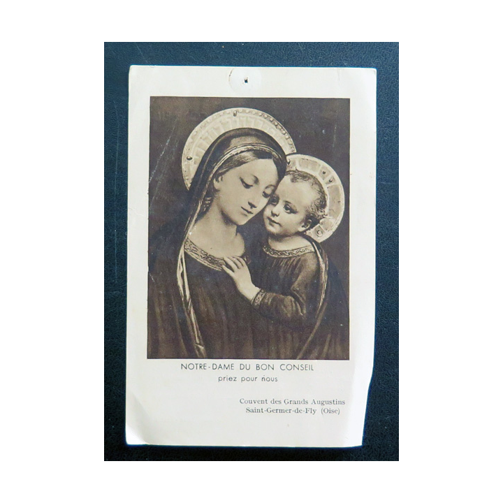 IMAGE PIEUSE : La Vierge et l'Enfant Notre Dame du Bon Conseil 7,5 x 11,3 cm