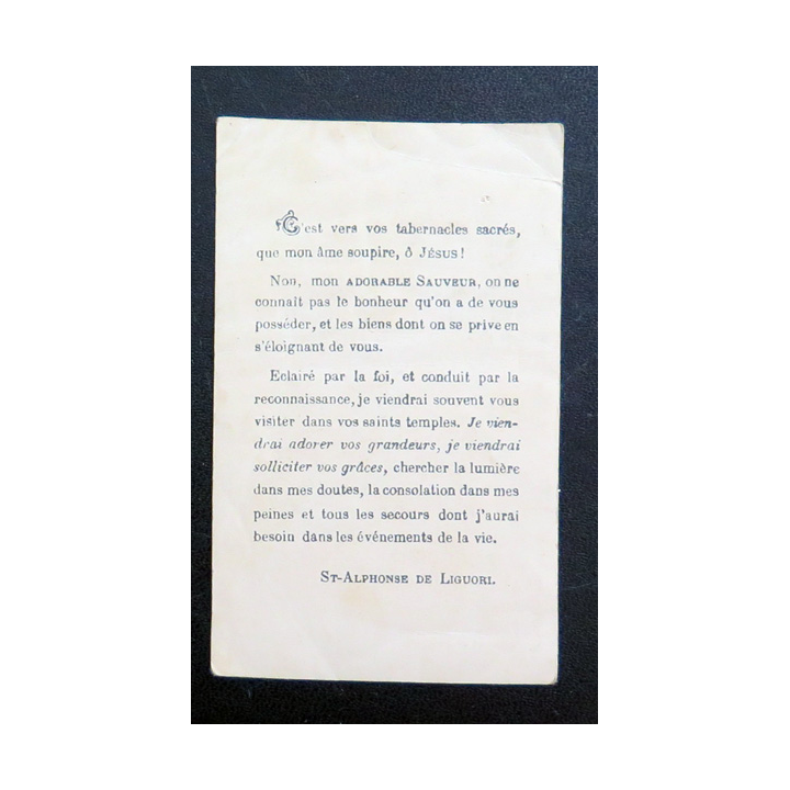 IMAGE PIEUSE : Jésus Prière de saint Alphonse de Liguori 6,3 x 10,1 cm