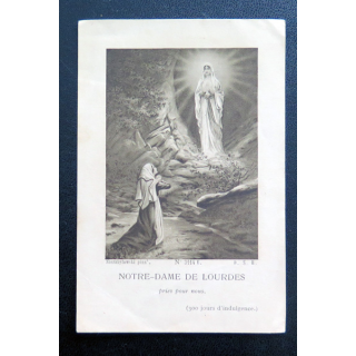 IMAGE PIEUSE : Notre Dame de Lourdes Priez pour nous 7,5 x 11,2 cm