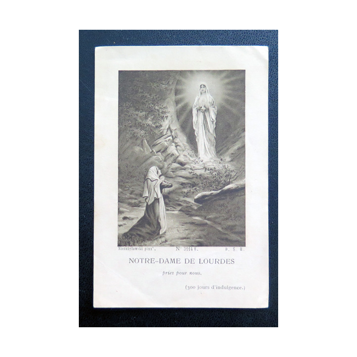 IMAGE PIEUSE : Notre Dame de Lourdes Priez pour nous 7,5 x 11,2 cm
