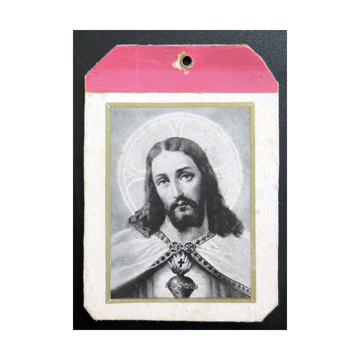 IMAGE PIEUSE : Fiche cartonnée Consécration des familles au sacré Coeur de Jésus 8,6 x 12,4 cm
