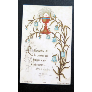 IMAGE PIEUSE : L'Eucharistie est le semence qui fertilise le sol de notre coeur 7 x 11 cm