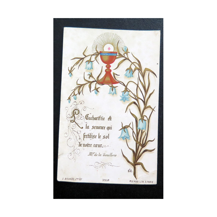 IMAGE PIEUSE : L'Eucharistie est le semence qui fertilise le sol de notre coeur 7 x 11 cm