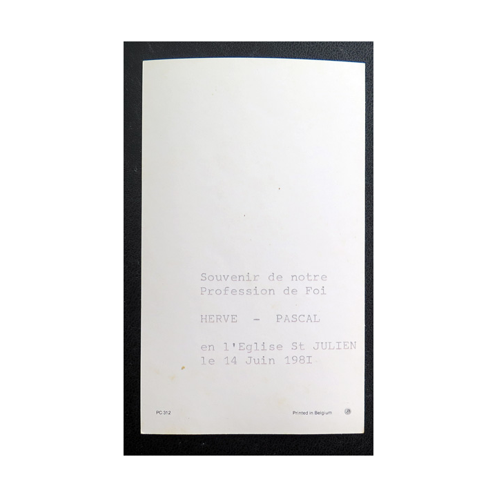 IMAGE PIEUSE : Souvenir de Profession de Foi 1981 6,9 x 11,5 cm