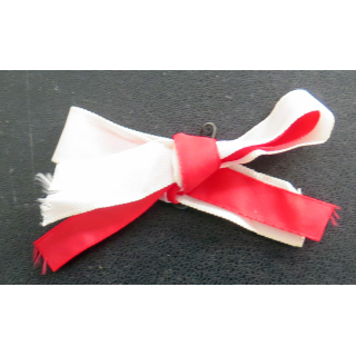 Petit ruban de boutonnière de veste rouge et blanc largeur 7 cm