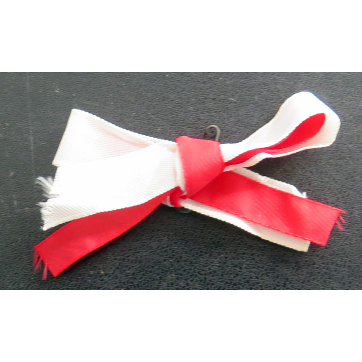 Petit ruban de boutonnière de veste rouge et blanc largeur 7 cm