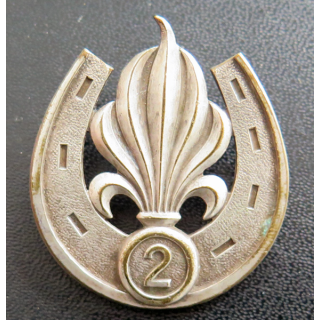 2° REI : insigne de béret du 2° régiment étranger d'infanterie de la légion étrangère en Algérie