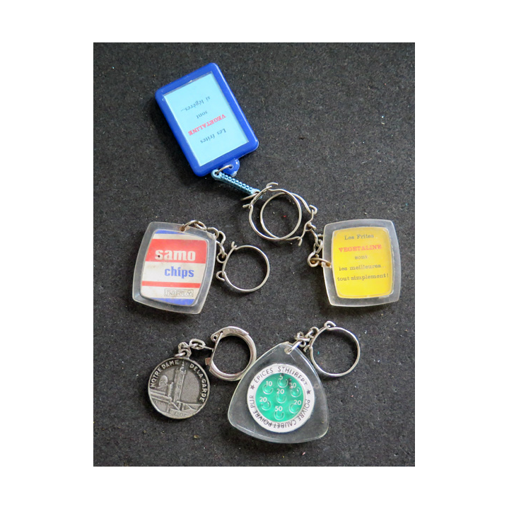 Porte clefs Vintage des années 1950-1960 :  5 Porte Clefs sur les Huiles et margarines