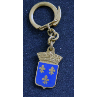 Porte clefs Vintage des années 1950-1960 :  Porte Clefs sur l'Ile de France en émail