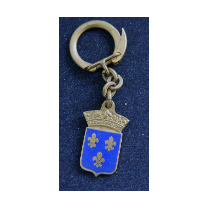 Porte clefs Vintage des années 1950-1960 :  Porte Clefs sur l'Ile de France en émail