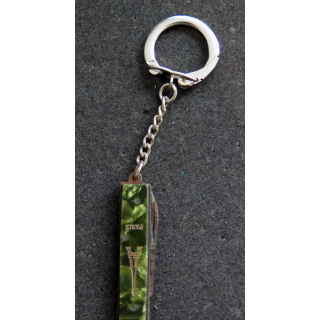 Porte clefs Vintage des années 1950-1960 :  Porte Clefs Petit couteau L 4 cm avec Tour Eiffel gravée sur le manche