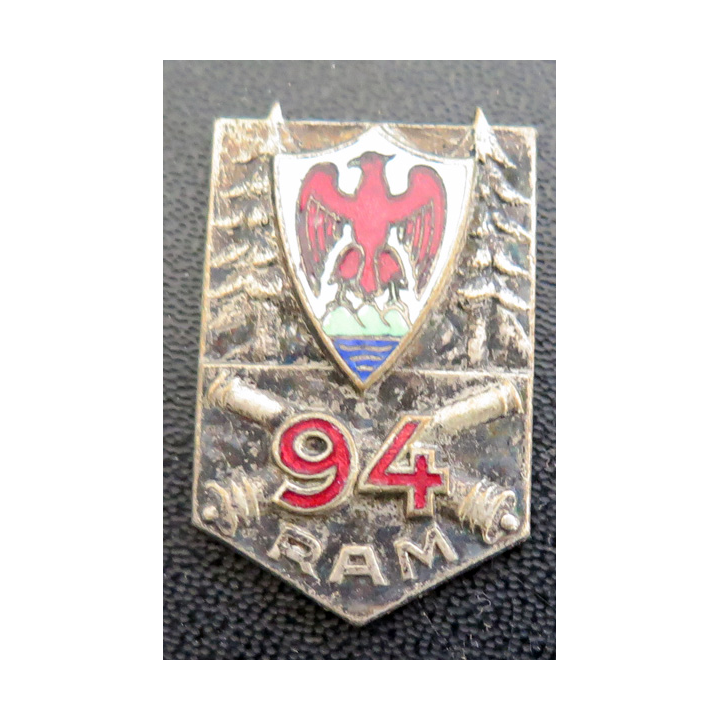 94° RAM : insigne émaillé du 94° régiment d'artillerie de Montagne Drago Béranger sans attache