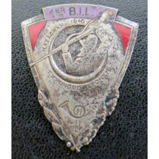 1° BIL : Insigne émaillé d'infanterie légère (sans attache)