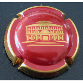 Capsule Muselet de bouteille de Crémant CFVM OERA n° 10 rouge car or brillant