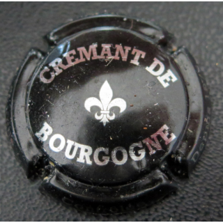 Capsule Muselet de bouteille de Crémant de BOURGOGNE n° 17 noir et Argent brillant lettres épaisses