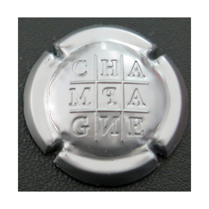 Capsule Muselet de bouteille de champagne GENERIQUE n° 817a estampée argent