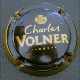 Capsule Muselet de bouteille de CHARLES VOLNER n°16aa Noir et Or cuivré, ctr or cuivré