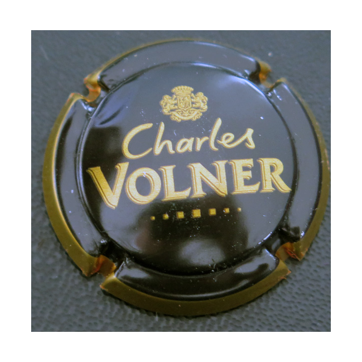 Capsule Muselet de bouteille de CHARLES VOLNER n°16aa Noir et Or cuivré, ctr or cuivré