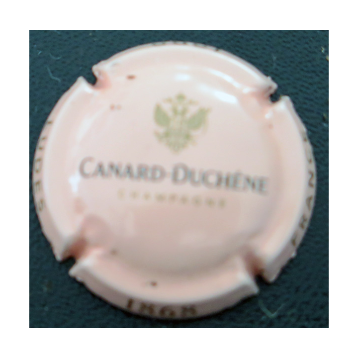 Capsule Muselet de bouteille de champagne CANARD-DUCHENE n° 81c Rose pâle, noir et or