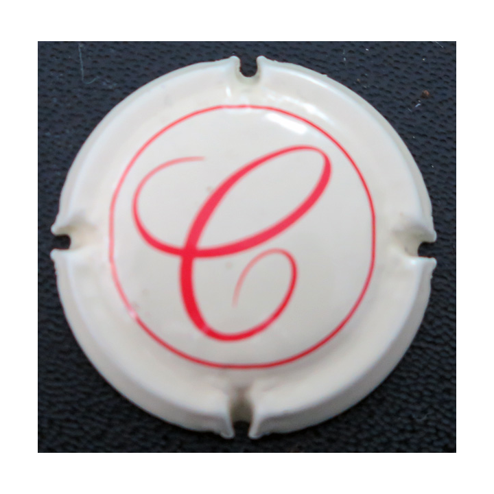 Capsule Muselet de bouteille de champagne MARTEL G. H. cuvée romance n° 25 crème et rouge