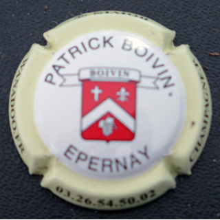 Capsule Muselet de bouteille de champagne BOIVIN Patrick n° 11 Contour crème