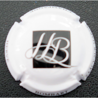 Capsule Muselet de bouteille de champagne BOMBART Hervé n° 7b Blanc et noir, accent sur E