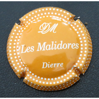 Capsule Muselet de bouteille de crémant du Val de Loire LES MALIDORES orange à pois blancs