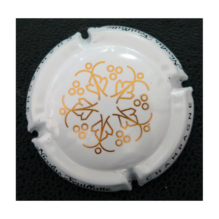 Capsule Muselet de bouteille de champagne Nicolas FEUILLATTE n° 60 blanc et or