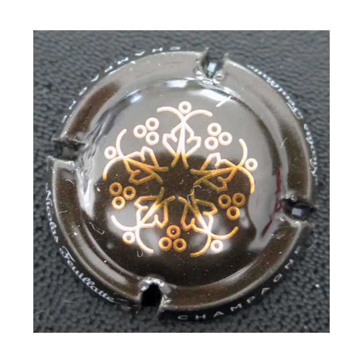 Capsule Muselet de bouteille de champagne Nicolas FEUILLATTE n° 60j noir et or cuivré