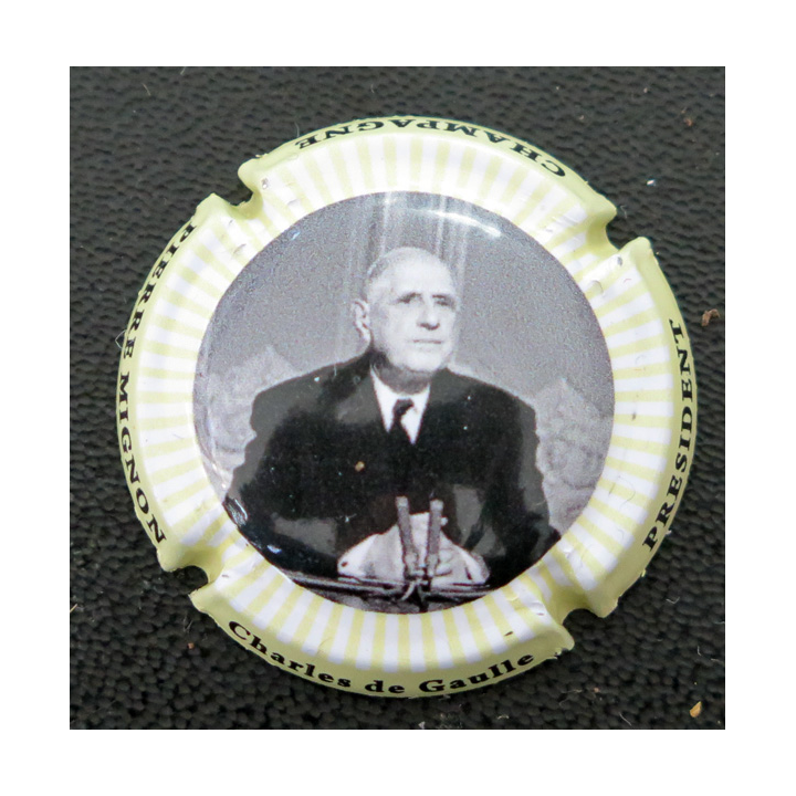 Capsule Muselet de bouteille de champagne MIGNON Pierre n° 298a Contour crème striée
