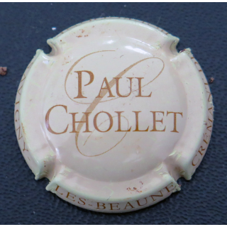 Capsule Muselet de bouteille de crémant de Bourgogne CHOLLET Paul n° 1 crème et marron clair