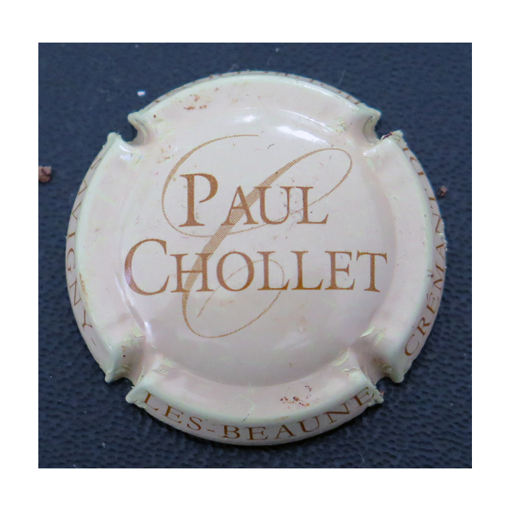 Capsule Muselet de bouteille de crémant de Bourgogne CHOLLET Paul n° 1 crème et marron clair