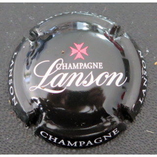 Capsule Muselet de bouteille de champagne LANSON n° 111d Fond noir, avec nom sur le contour