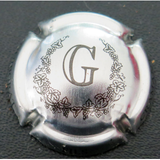 Capsule Muselet de bouteille de champagne GUIBORAT n° 7 métal et noir
