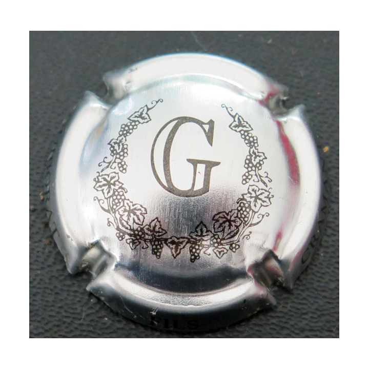 Capsule Muselet de bouteille de champagne GUIBORAT n° 7 métal et noir
