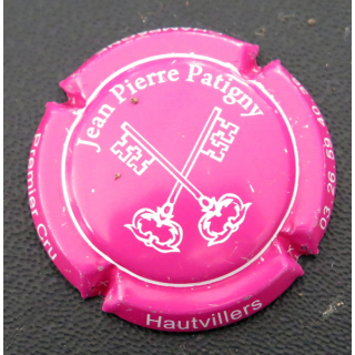 Capsule Muselet de bouteille de champagne PATIGNY Jean-Pierre n° 31m rose et blanc