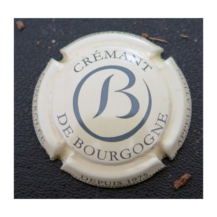 Capsule Muselet de bouteille de crémant de Bourgogne n° ?? crème et gris