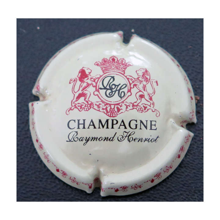 Capsule Muselet de bouteille de champagne HENRIOT Raymond n° 5 Crème, rouge et noir